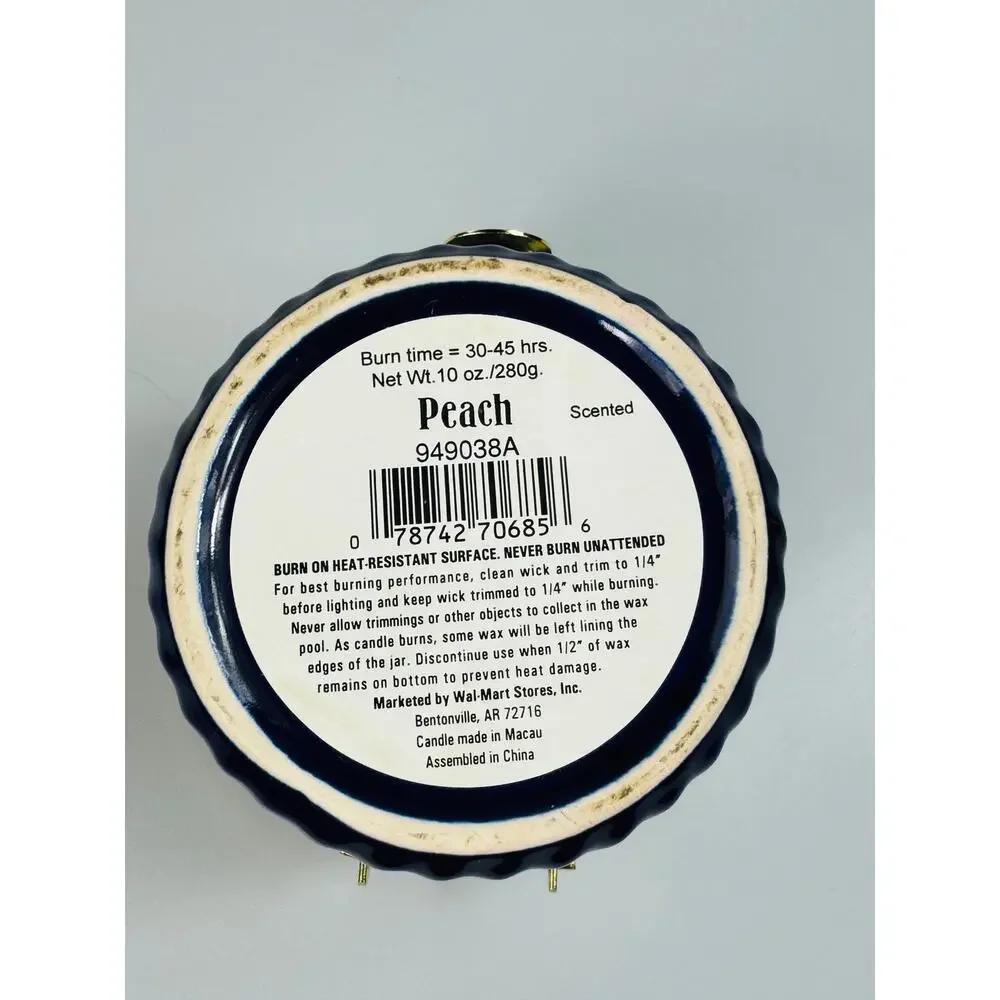 Royal Blue Canister Jar Gold Tone Clasp and Rubber Seal 4